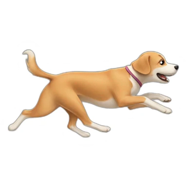 dog running away sticker