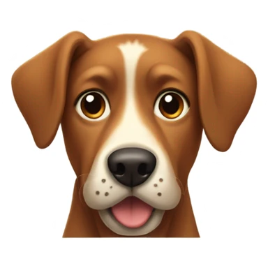 brown dog with floppy ears, a big nose and a big "W" on his chest. sticker
