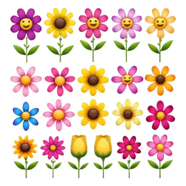 emoji for flowers one item without face sticker
