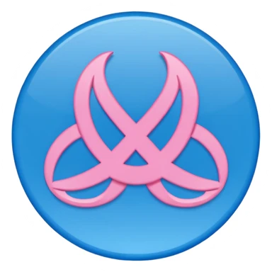 gender neutral symbol, blue and pink,  sticker