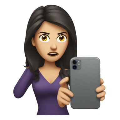 Brunette angry Woman talking on cell phone sticker