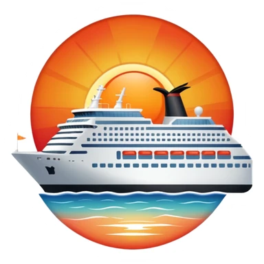 sun setting on a cruise ship sticker