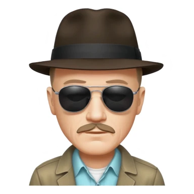 Hizenberg in hat and black sunglasses  sticker