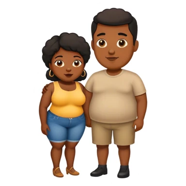 slim short man and fat black woman love sticker
