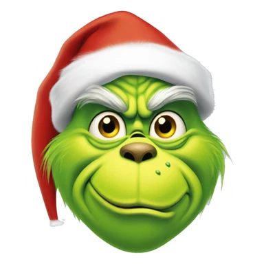 the grinch wearing a Santa hat sticker