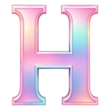 Iridescent pastel pink romantic Font setting icon with letter H sticker