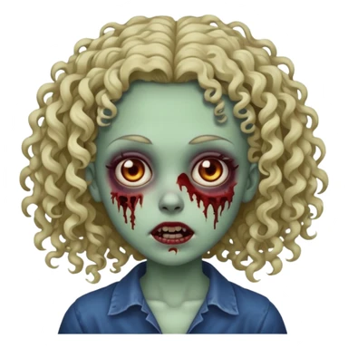 Eu quero fazer um memoji de zombie com cabelo cacheado feminino  sticker