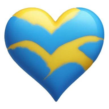 Yellow and blue heart sticker