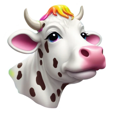 Lisa frank cow with rainbow spots sticker