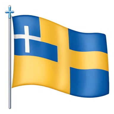 Swedish flag mixed with danish sticker
