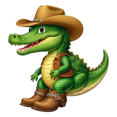 Alligator with cowboy boots on  sticker