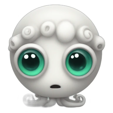 Cute kraken eyes close meditate sticker