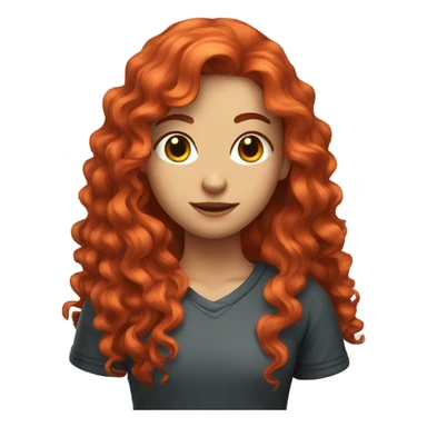  gamer girl with long curly red hair sticker