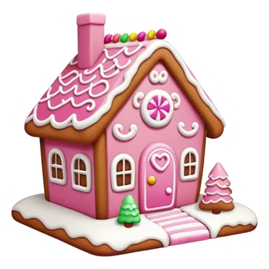 Cute pink gingerbread house sticker