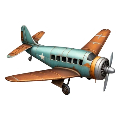 Old style rusty plane rearview sticker