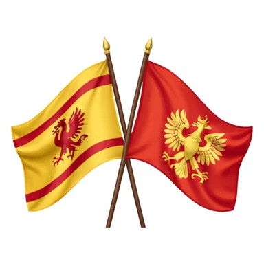 combine half the macedonian flag with half the polish flag so there is an even amount of each in the one flag. keep the colours of the flags the same do not merge them. just cut half of each and put them together, the polish flag is this 🇵🇱 and macedonian is this 🇲🇰 sticker