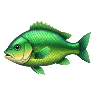 River fish perch green sticker