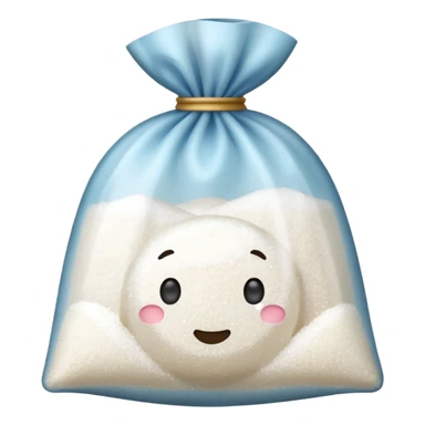 small bag with sugar inside sticker