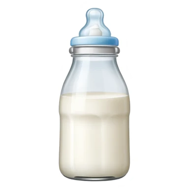 baby bottle with milk, simple, clear sticker