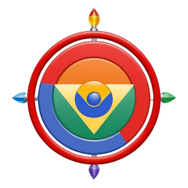 Drapeau avec deux parties coupés à l'horizontale partie du bas verte et celle du haut bleu, une roue des 16 chakra rouge est en plein centre c'est le drapeau de roms sticker