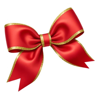 Red christmas bow with gold moving sticker