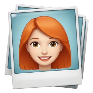 Few White Polaroid frame with female face sticker