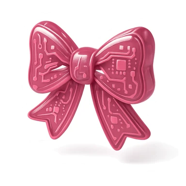 pink gothic bow gothic style glossy circuit style sticker