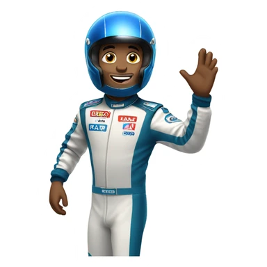 Excited race car driver sticker