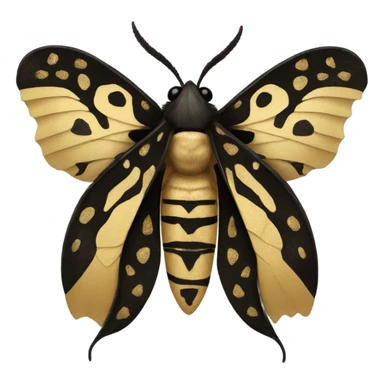 Gold and Black Death moth  sticker