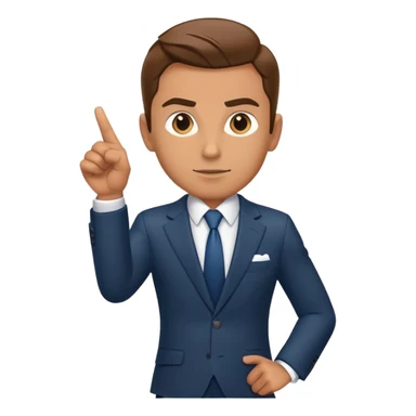 Confident business leader pointing forward with determination sticker