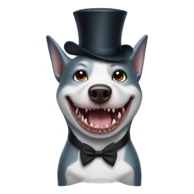 Shark with a top hat on dog sticker