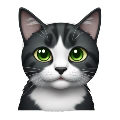 A black and white fold-eared Scottish cat with green eyes sticker