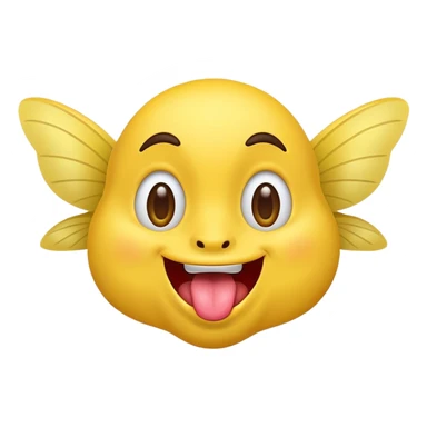 yellow face with a fluttering tongue sticker