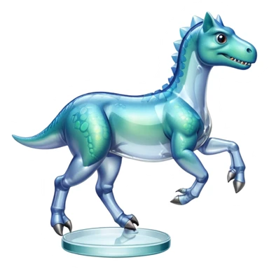 Dinosaur with glass riding horse sticker