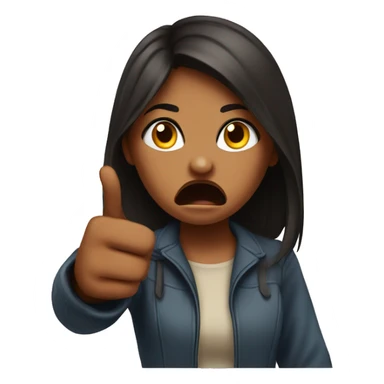 a girl pointing a finger towards someone in rAGE and anger the girl is fair sticker