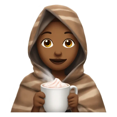 Show me a girl wrapped up in a blanket drinking hot cocoa  sticker