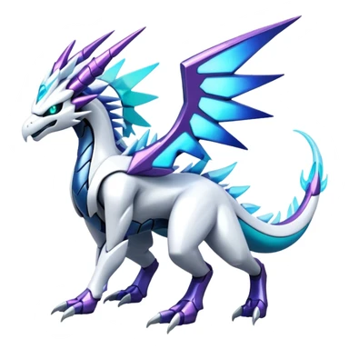 Modern Futuristic Kyurem-reshiram-dialga-Suicune-hybrid, full body sticker