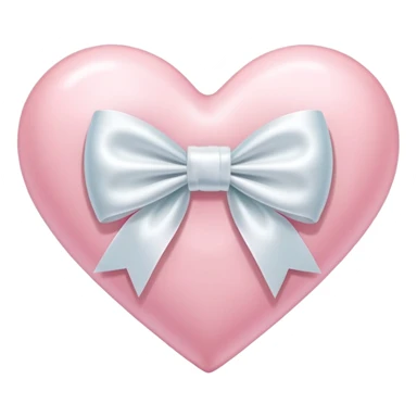 Pastel pink heart with white bow sticker