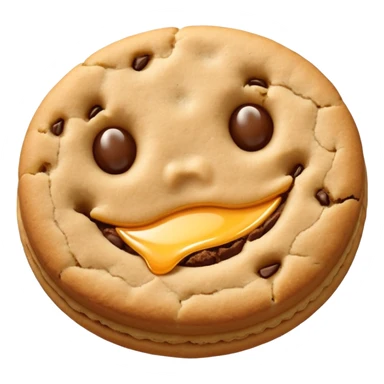 Two plain cookies, one bitten sticker