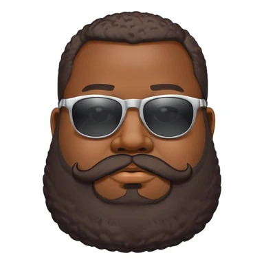 Fat black guy with full beard and sunglasses sticker