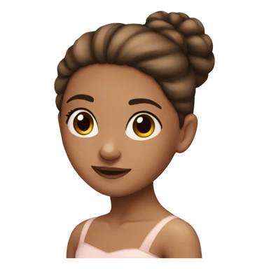Ballet girl with brown bun sticker