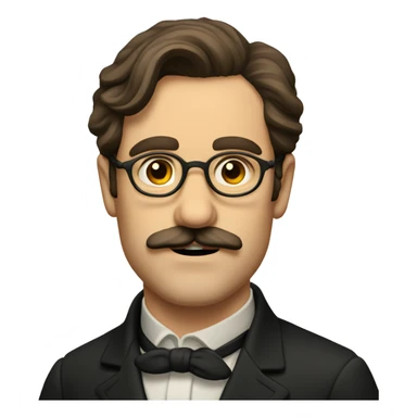 19th century man with glasses and brown hair and mustache  sticker