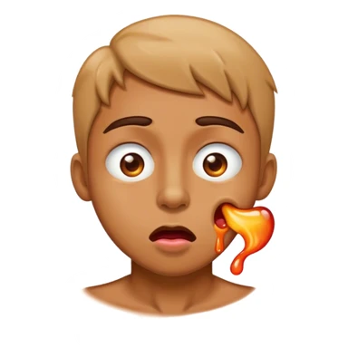 Heat eye face with drooling on side of the mouth  sticker