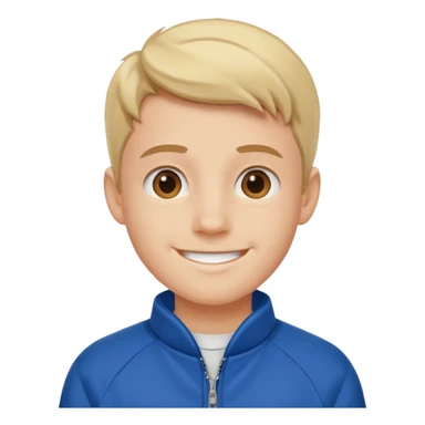 college boy with blue college jacket sticker