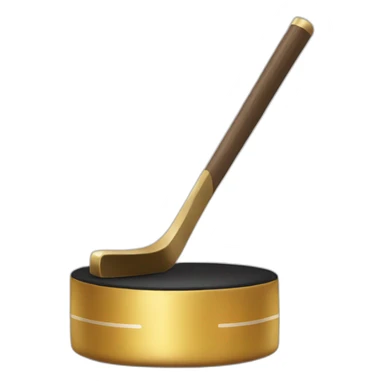 golden hockey puck sticker
