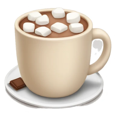 Beige mug of hot cocoa with marshmallows sticker