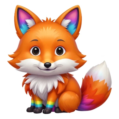cute fox with a rainbow sticker