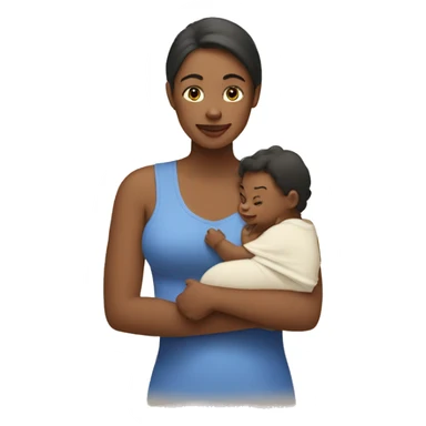 Mom holding a baby sticker