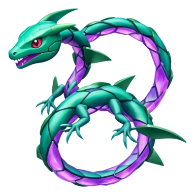Pokemon legendary purple and cian crystal rayquaza sticker