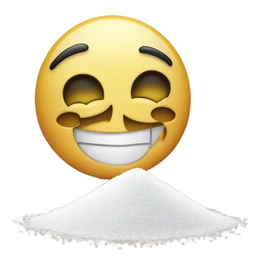 happy emoji with a pile of salt sticker